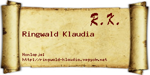 Ringwald Klaudia névjegykártya