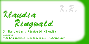 klaudia ringwald business card